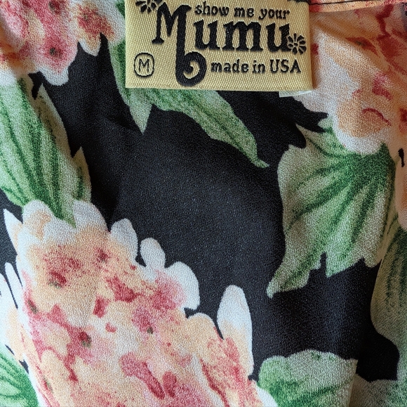 Pre-owned Show Me Your MuMu Black Floral Long Sleeve Dress - Picture 7 of 7